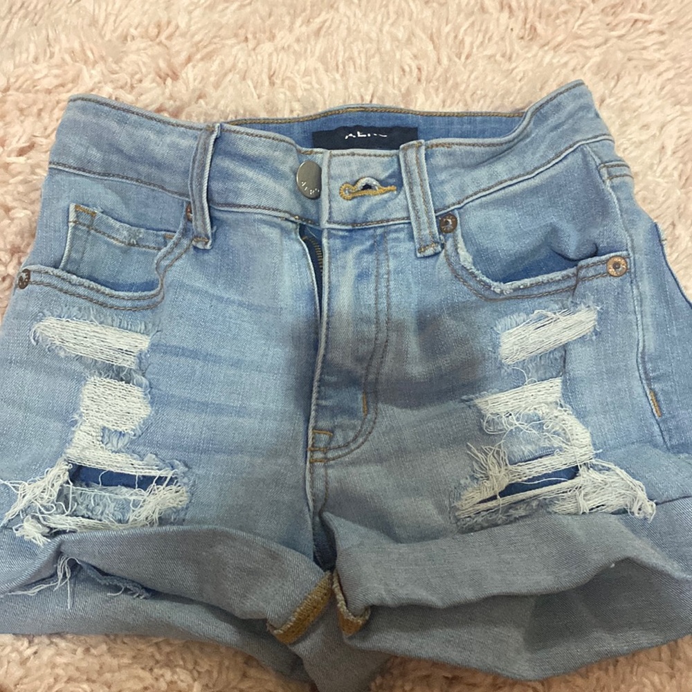 Aeropostale light washed distressed jean shorts